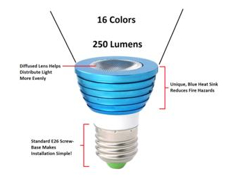 3 Watt Color-Changing LED Light Bulb with Remote1