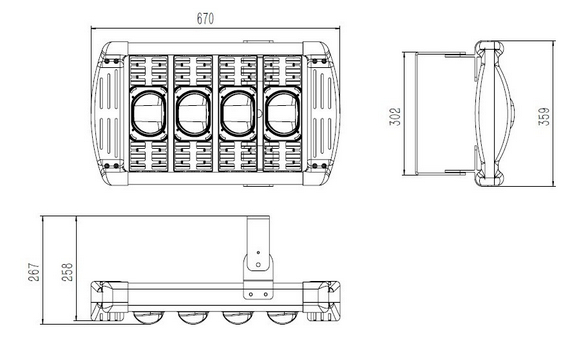 Aluminum Alloy High Power 220W 23100LM LED Tunnel Light1