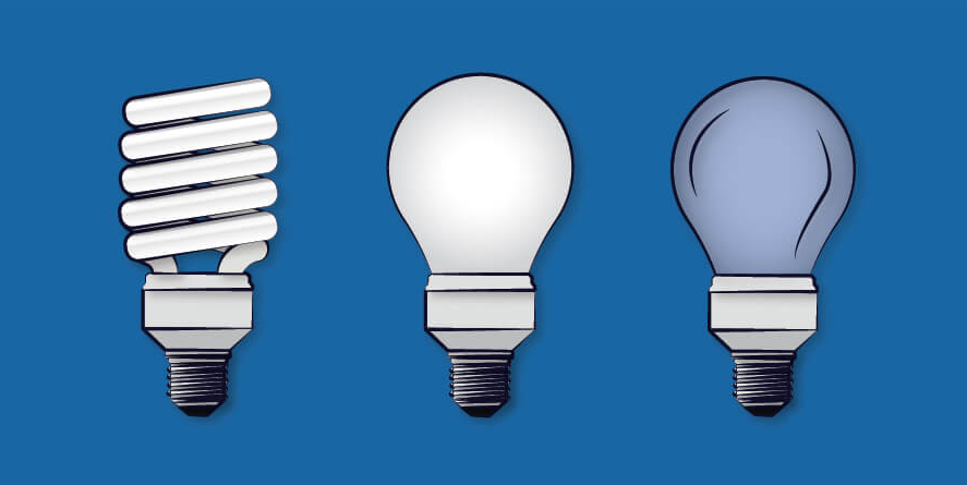 Explain the difference between LED bulbs and energy-saving lamps