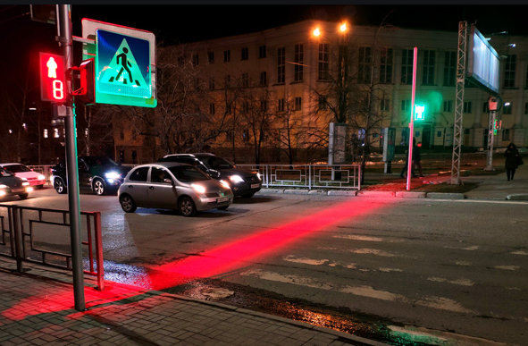 Japanese companies with LED lights as stop line lighting
