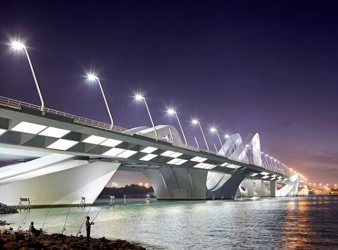 Philips LED lights lighting China's riverside Yellow River Bridge