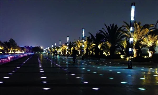 Two German cities install underground LED lights